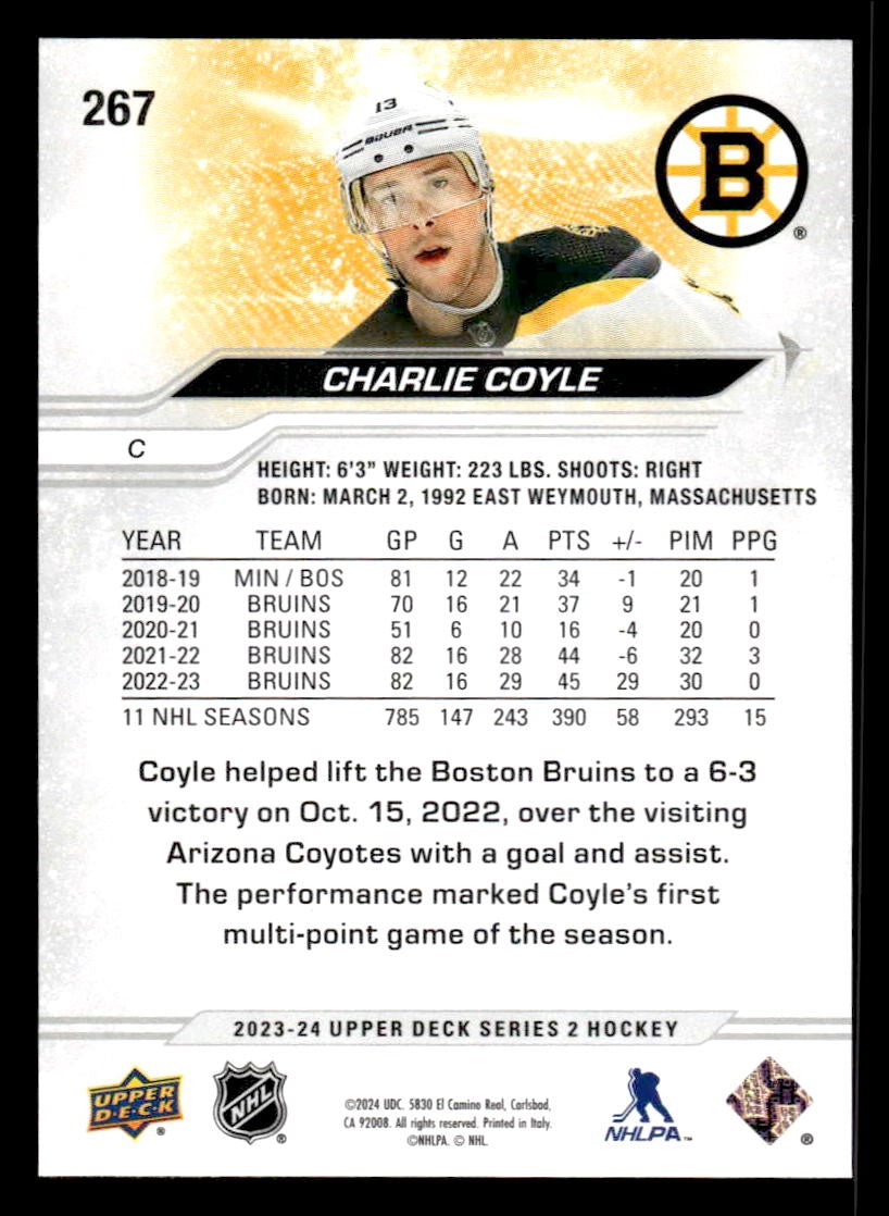 2023-24 Upper Deck #267 Charlie Coyle