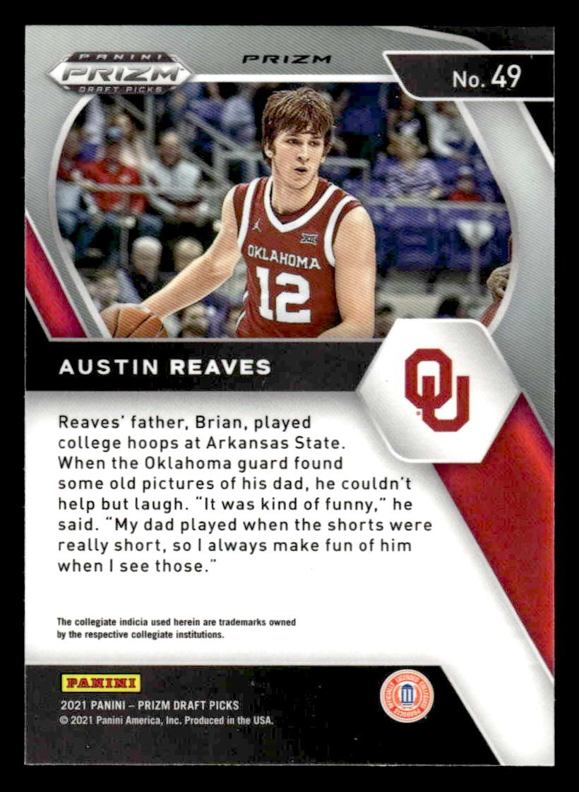 2021 Panini Prizm Draft Picks #49 Austin Reaves Red Ice