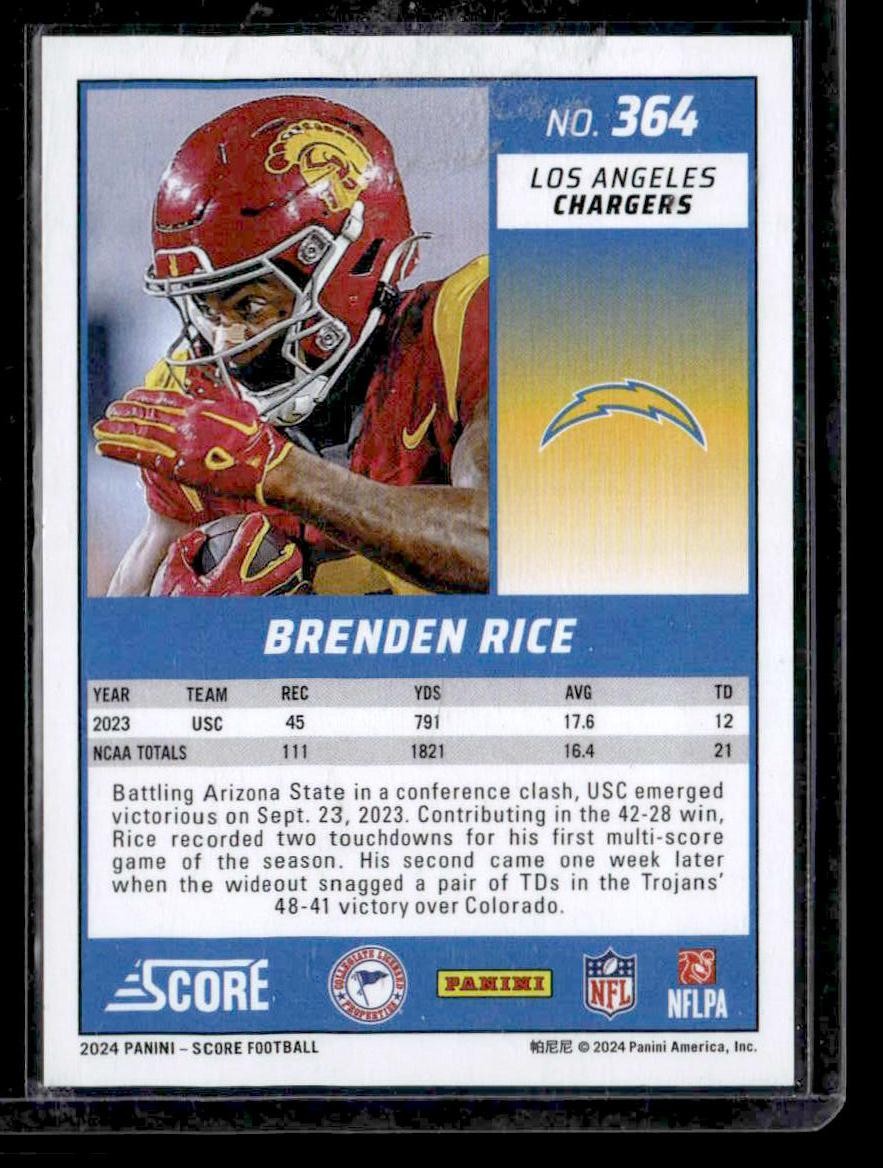 2024 Score #364 Brenden Rice Showcase #/100