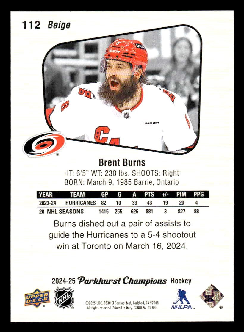 2024-25 Parkhurst Champions #112 Brent Burns