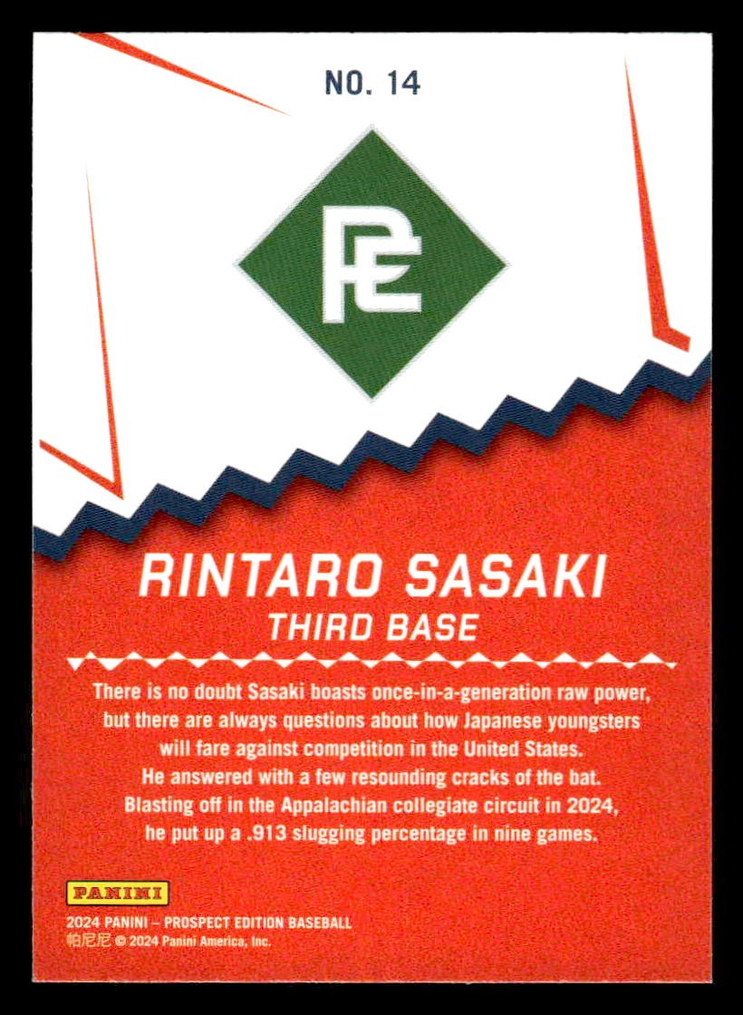 2024 Panini Prospect Edition #14 Rintaro Sasaki Ping!
