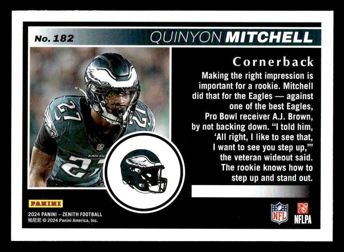 2024 Panini Zenith #182 Quinyon Mitchell