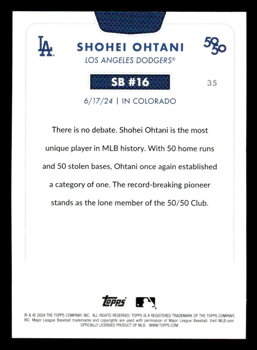 2024 Topps 50/50: Shohei Ohtani #35 Shohei Ohtani