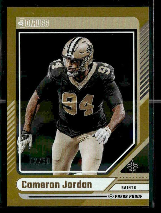2024 Donruss #246 Cameron Jordan Press Proof Gold #/50