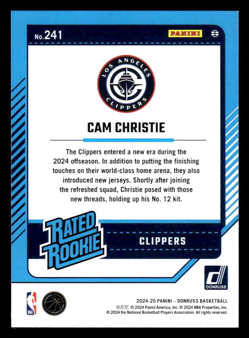 2024-25 Donruss #241 Cam Christie Holo Green Laser