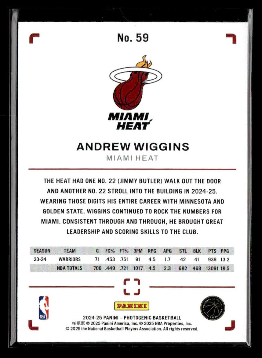 2024-25 Panini PhotoGenic #59 Andrew Wiggins