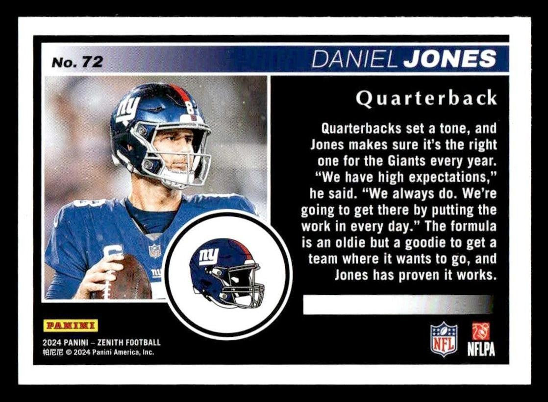 2024 Panini Zenith #72 Daniel Jones Retail