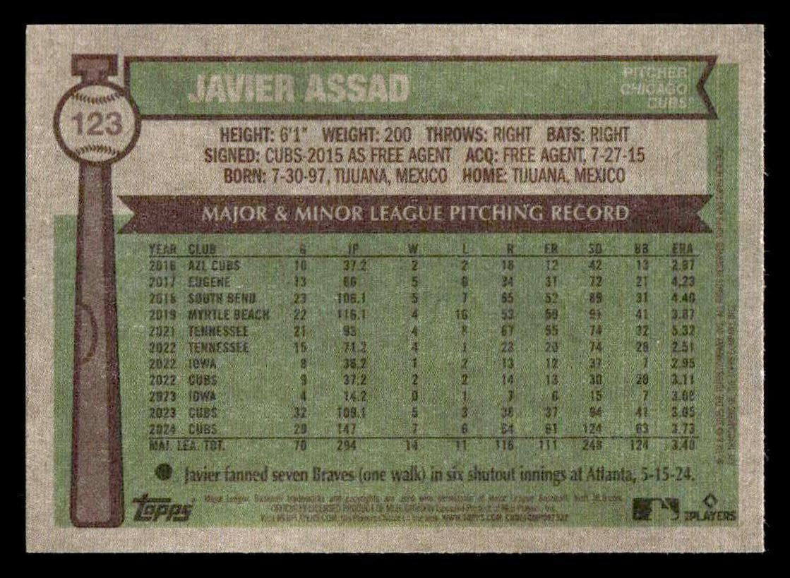 2025 Topps Heritage #123 Javier Assad