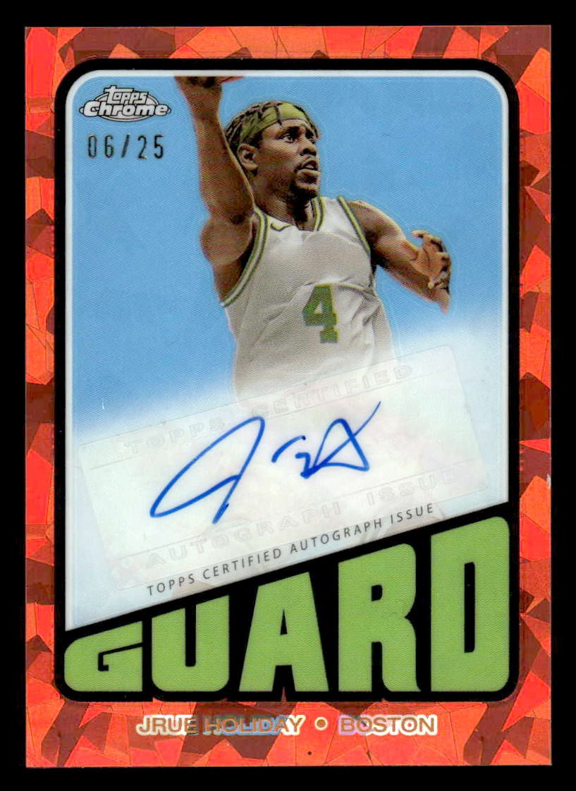 2023-24 Topps Chrome Sapphire #TA-JH Jrue Holiday 1972 Autos Orange #/25