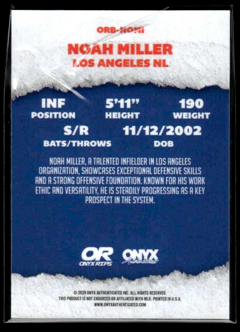 2025 Onyx Rips #ORB-NOMI Noah Miller Refractor