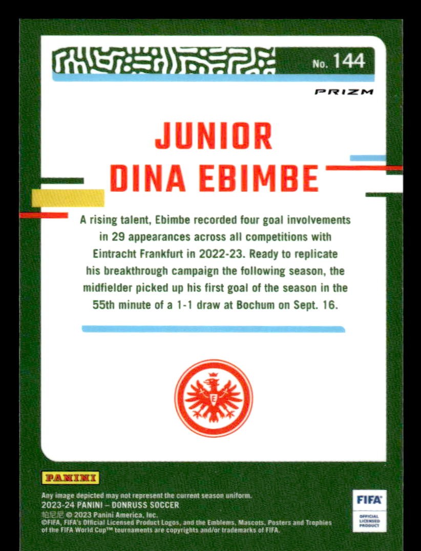 2023-24 Donruss #144 Junior Dina Ebimbe Optic Argyle
