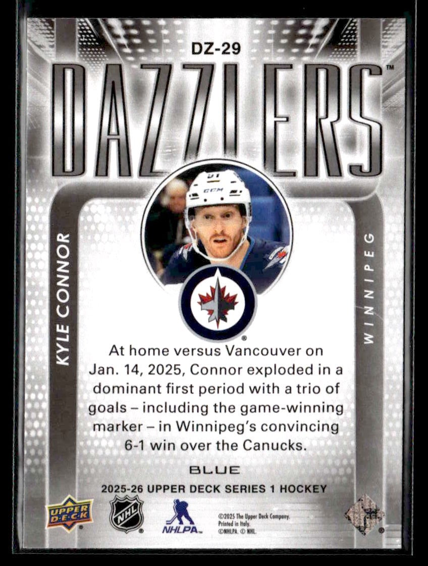 2025-26 Upper Deck #DZ-29 Kyle Connor Dazzlers Blue