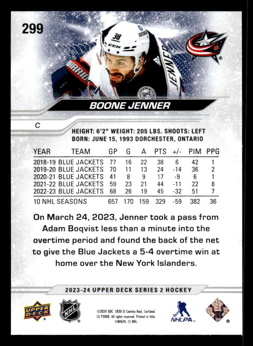 2023-24 Upper Deck #299 Boone Jenner