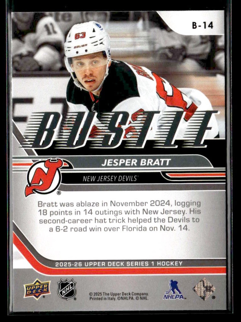 2025-26 Upper Deck #B-14 Jesper Bratt Bustle