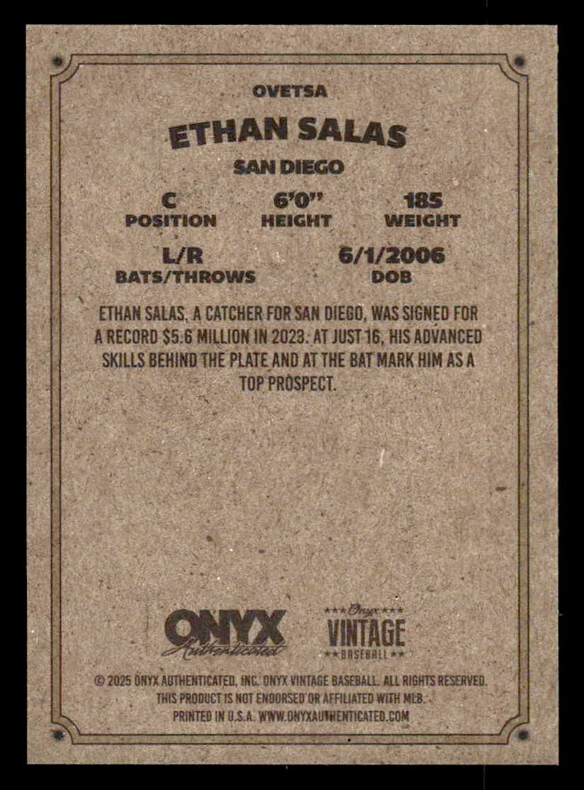 2025 Onyx Vintage #OVETSA Ethan Salas