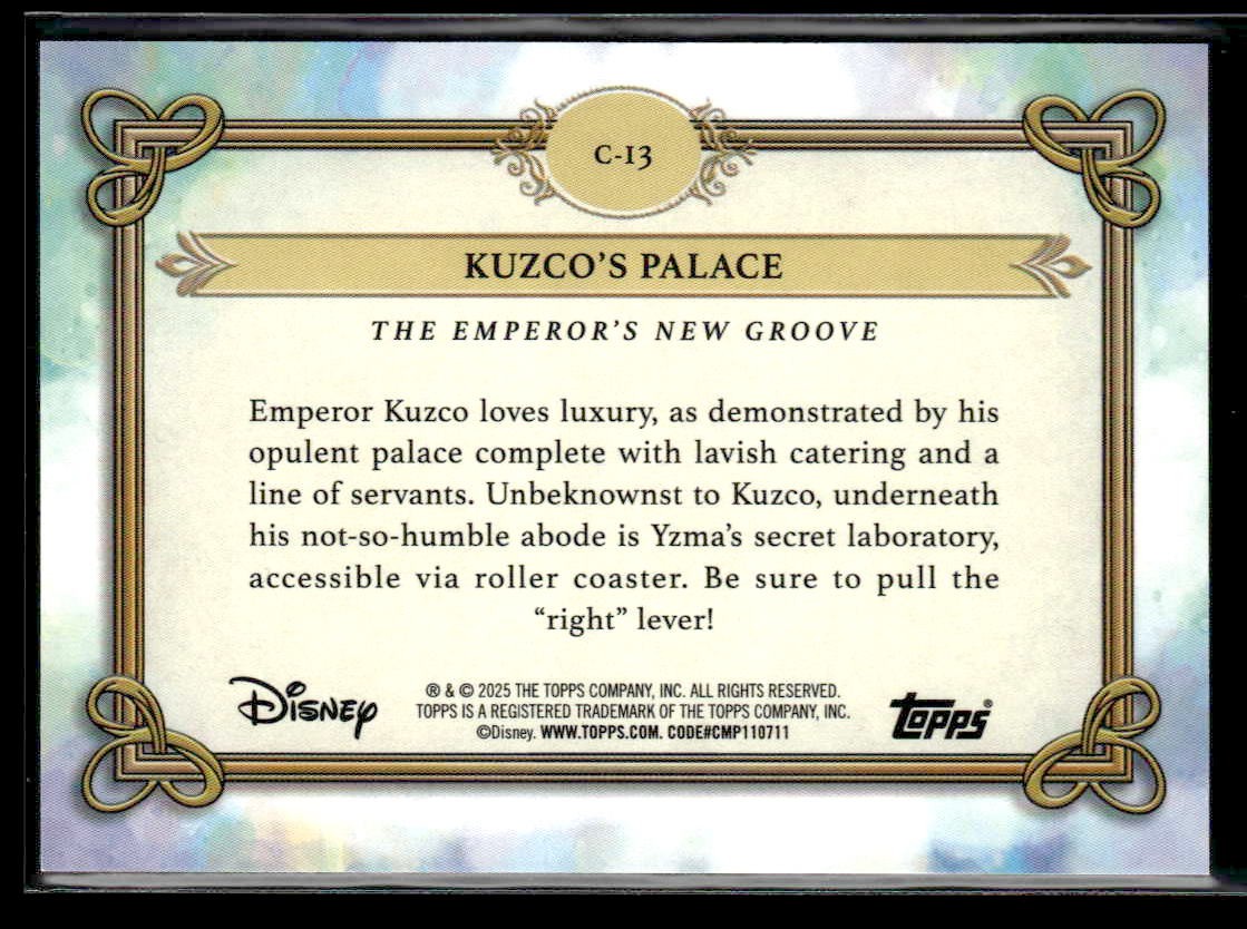 2025 Topps Disney Wonder #C-13 Kuzco's Palace Castles, Cottages, and Casas