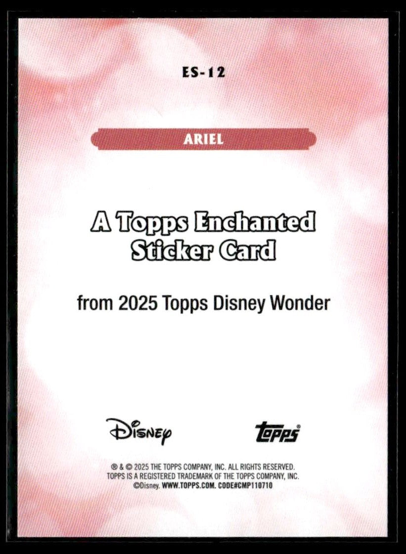 2025 Topps Disney Wonder #ES-12 Ariel Enchanted Stickers