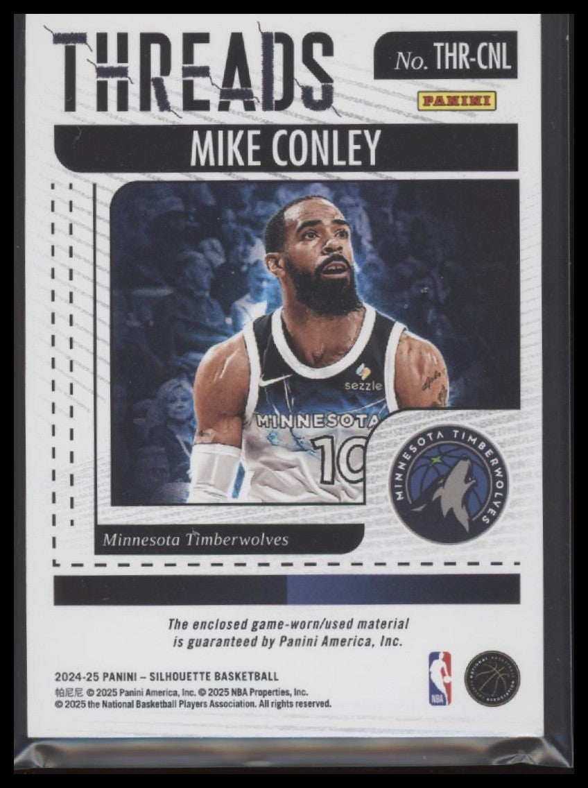 2024-25 Silhouette #THR-CNL Mike Conley Threads - Bronze #/49 - Game Worn!