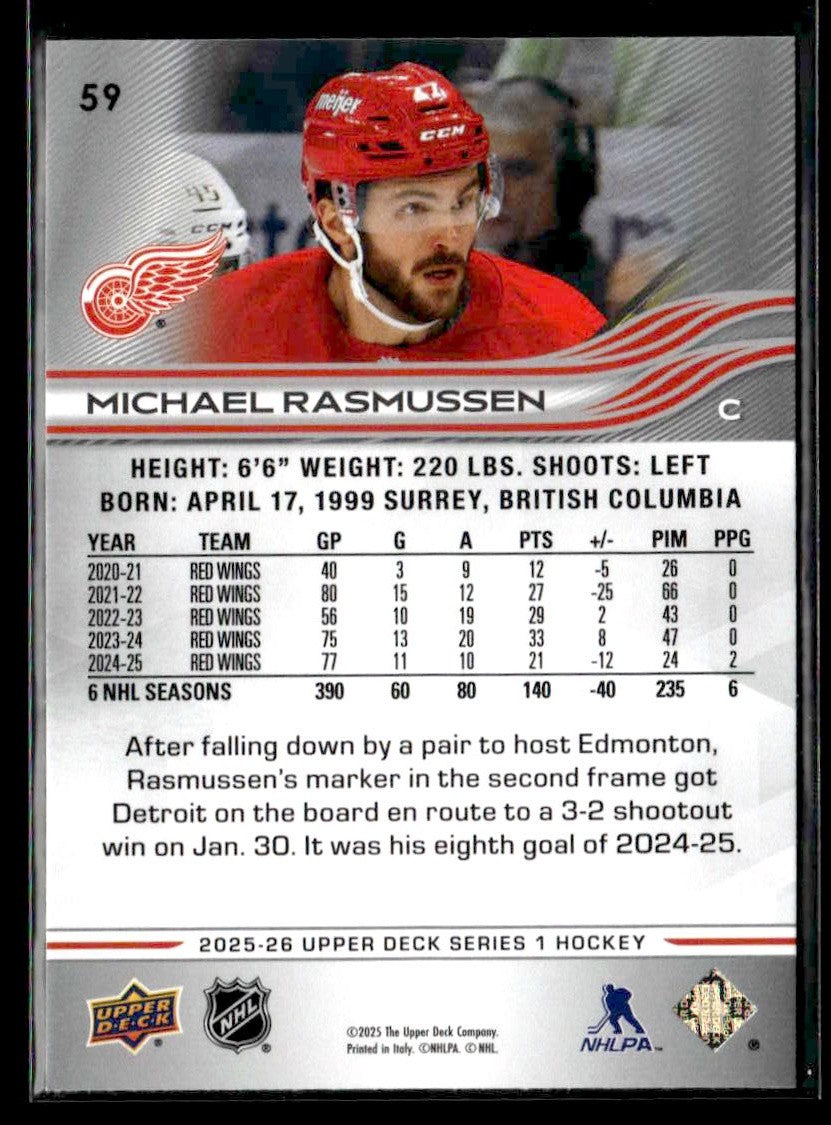 2025-26 Upper Deck #59 Michael Rasmussen