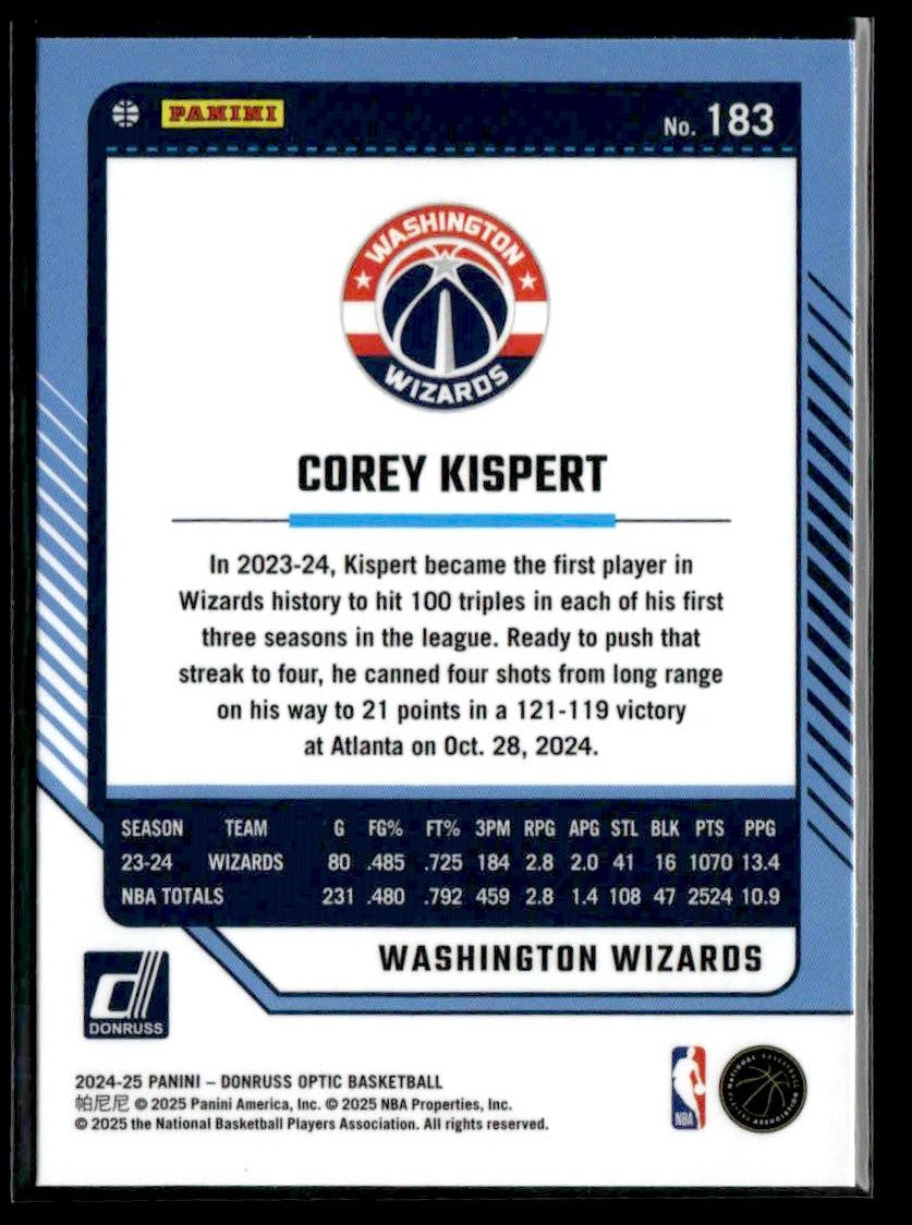 2024-25 Donruss Optic #183 Corey Kispert