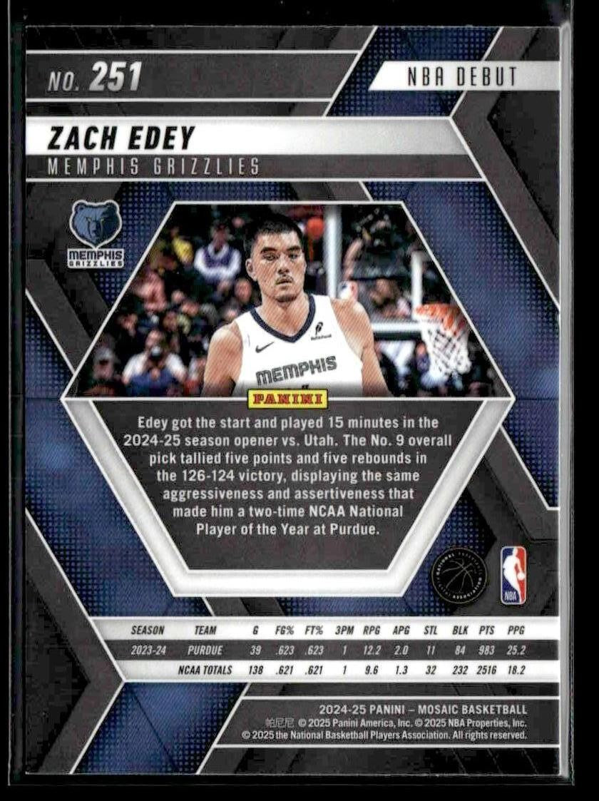 2024-25 Panini Mosaic #251 Zach Edey