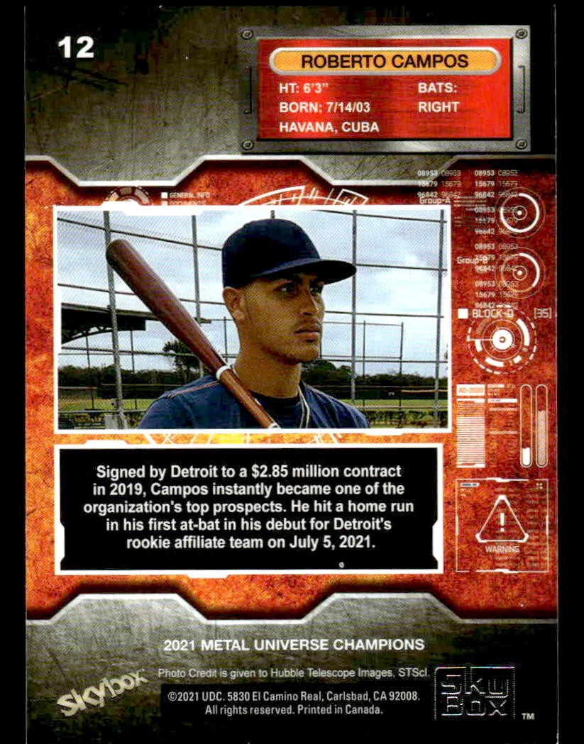 2021 SkyBox Metal Universe Champions #12 Roberto Campos