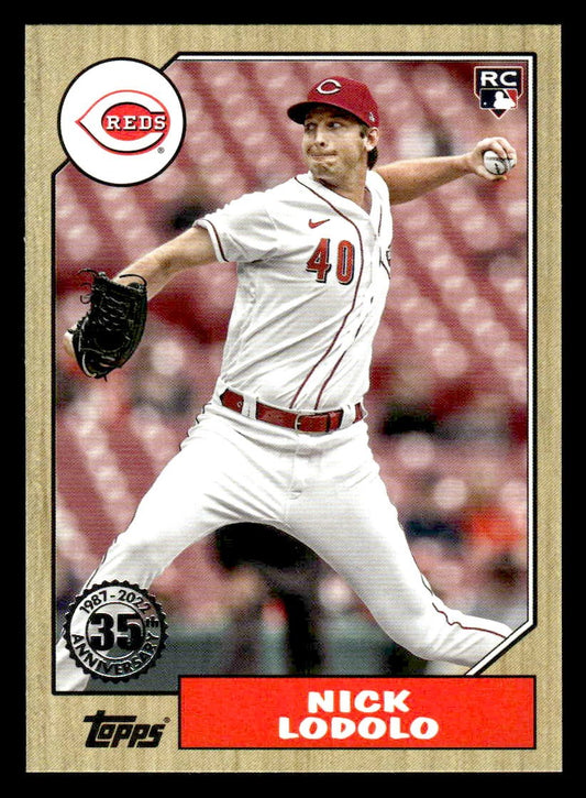 2022 Topps Update #87TBU-16 Nick Lodolo 1987 Topps Baseball 35th Anniversary