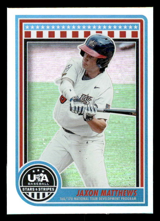 2025 Panini Stars and Stripes USA Baseball #130 Jaxon Matthews