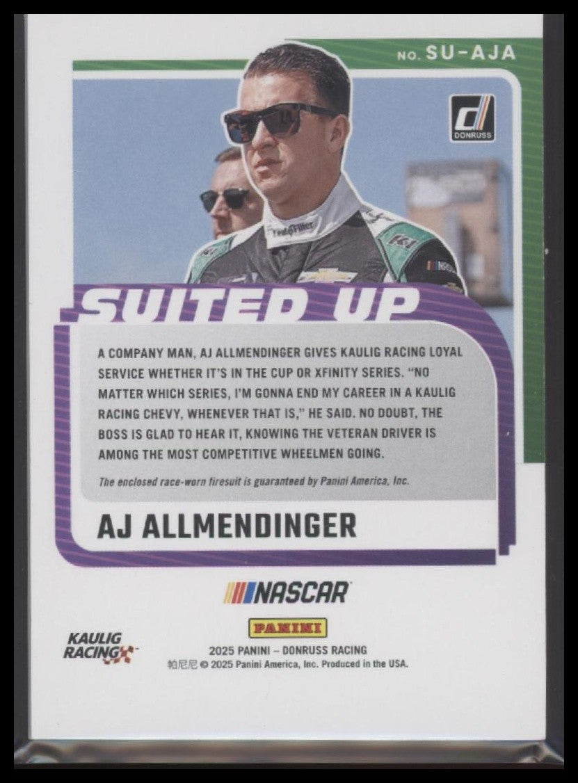 2025 Donruss #SU-AJA AJ Allmendinger Suited Up Swatches