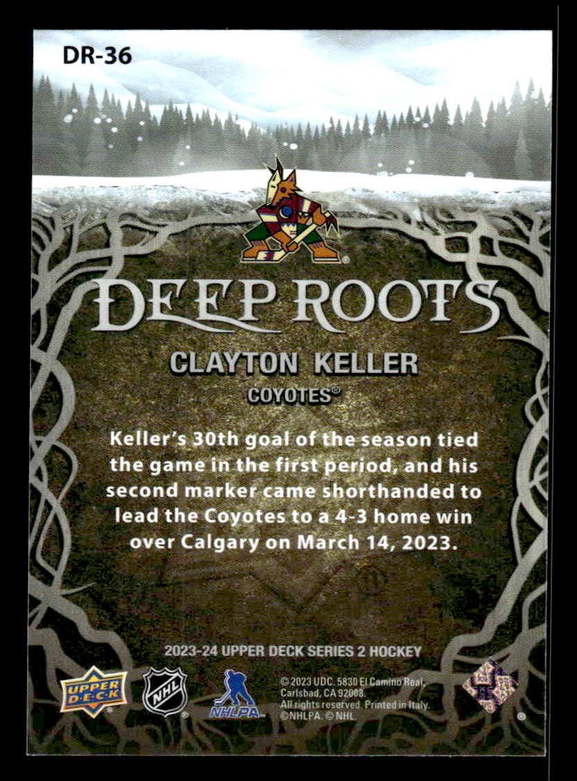 2023-24 Upper Deck #DR-36 Clayton Keller Deep Roots