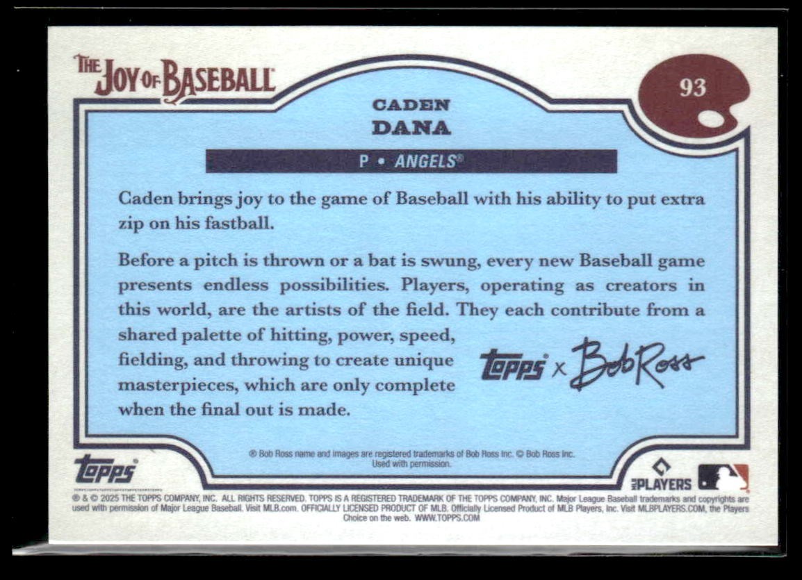 2025 Topps x Bob Ross: The Joy of Baseball #93 Caden Dana