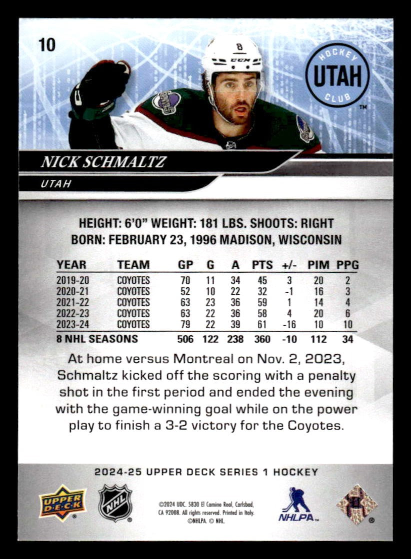 2024-25 Upper Deck #10 Nick Schmaltz