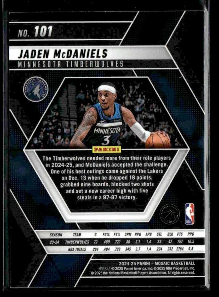 2024-25 Panini Mosaic #101 Jaden McDaniels
