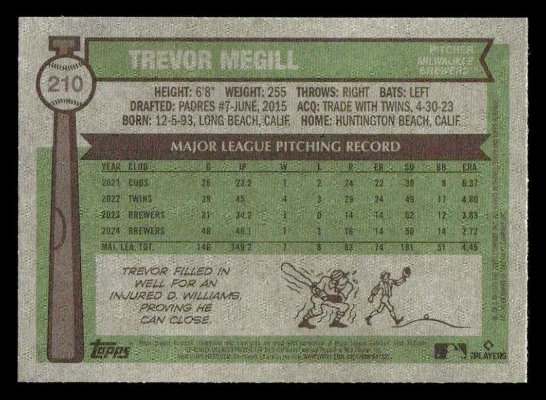 2025 Topps Heritage #210 Trevor Megill