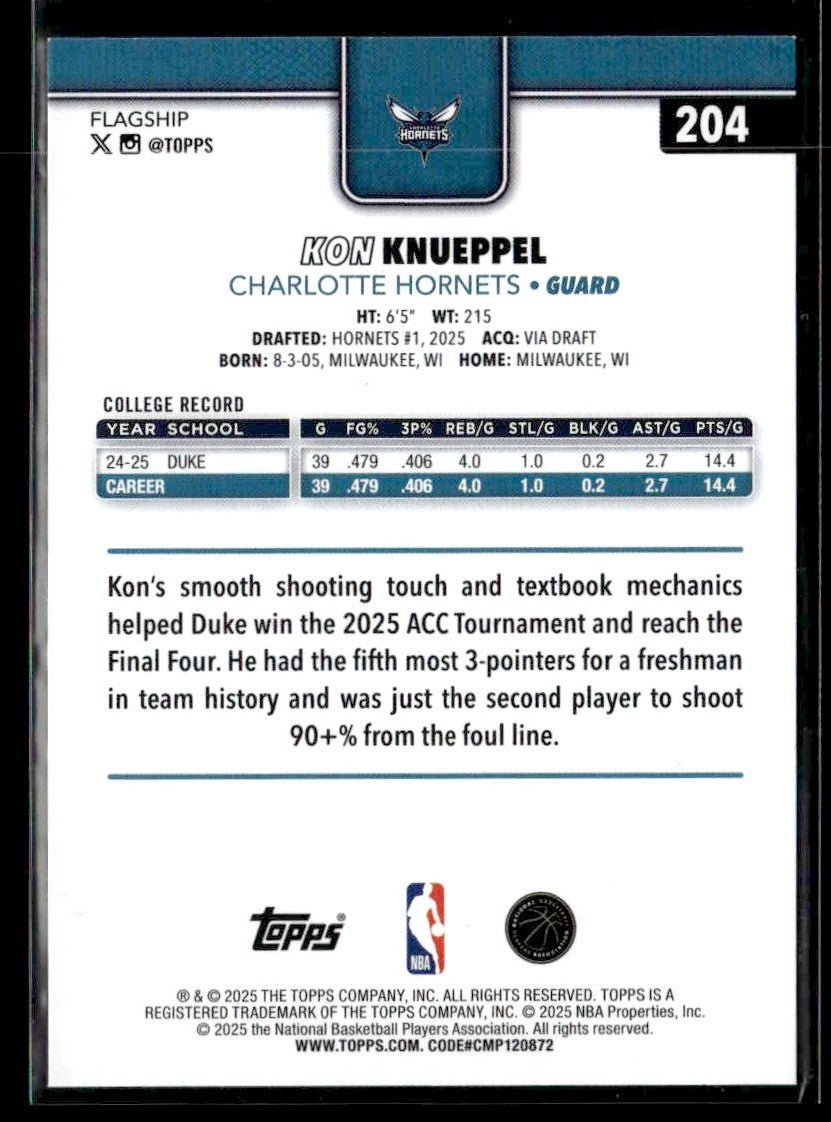 2025-26 Topps #204 Kon Knueppel