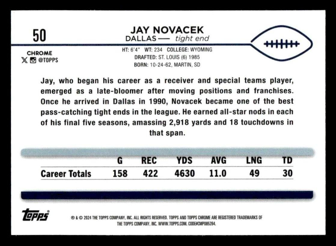 2024 Topps Chrome #50 Jay Novacek X-Fractor