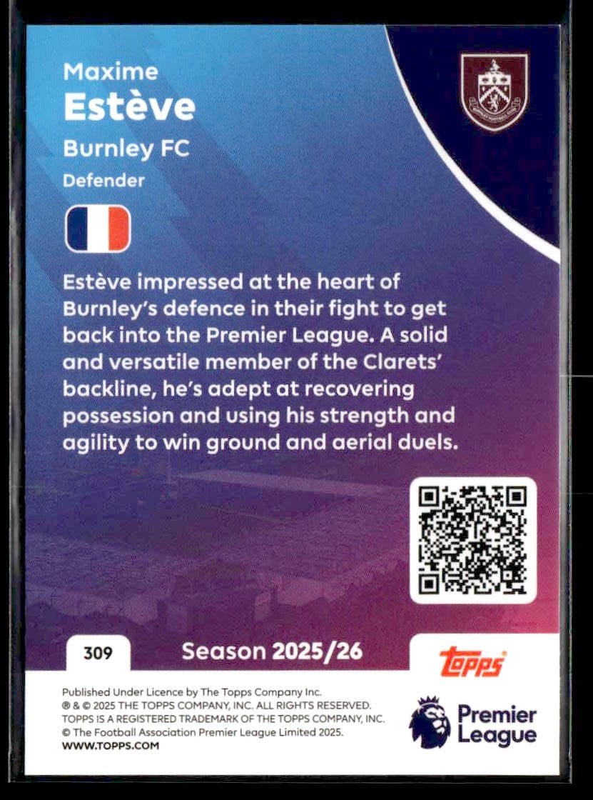 2025-26 Topps Premier League #309 Maxime Estève