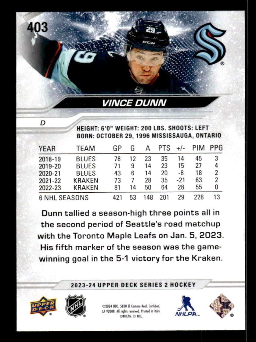 2023-24 Upper Deck #403 Vince Dunn