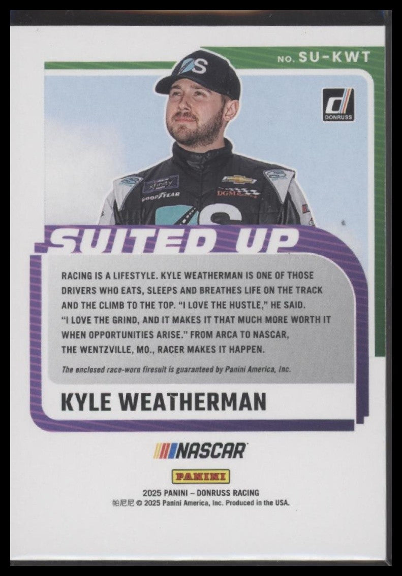 2025 Donruss #SU-KWT Kyle Weatherman Suited Up Swatches