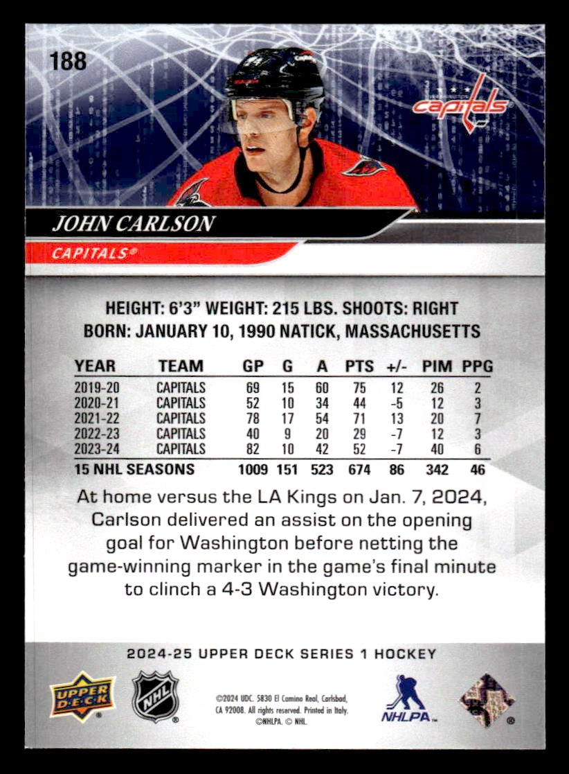 2024-25 Upper Deck #188 John Carlson