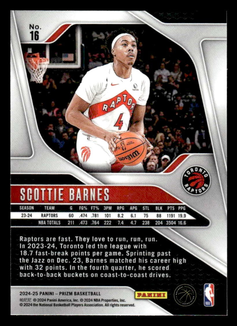 2024-25 Panini Prizm #16 Scottie Barnes