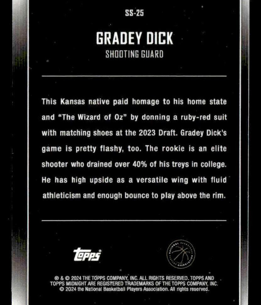 2023-24 Topps Midnight #SS-25 Gradey Dick Star Studded