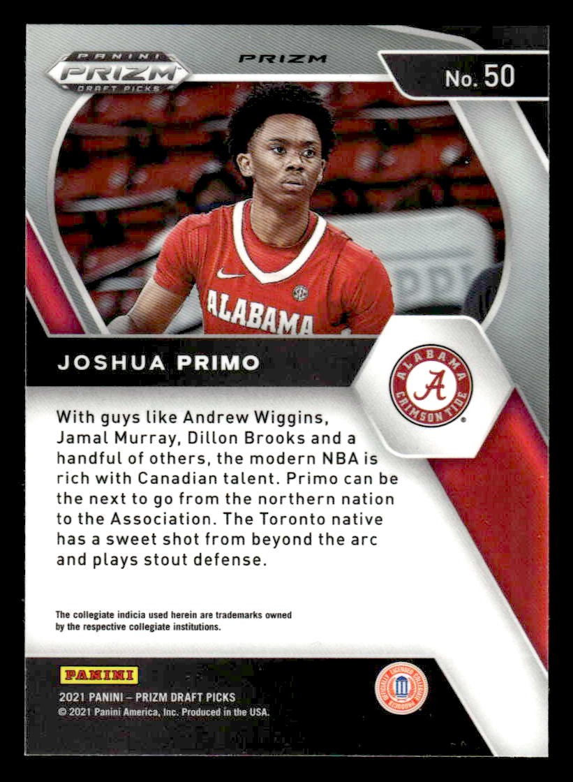 2021 Panini Prizm Draft Picks #50 Joshua Primo Red Ice