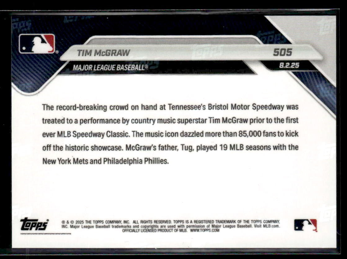 2025 Topps Now #505 Tim McGraw