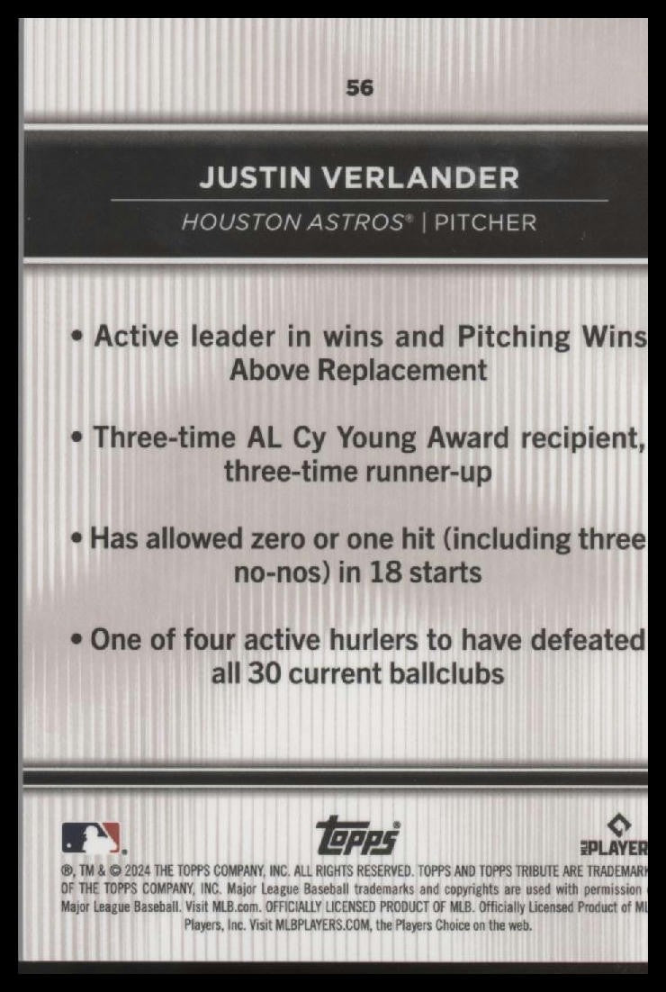 2024 Topps Tribute #56 Justin Verlander