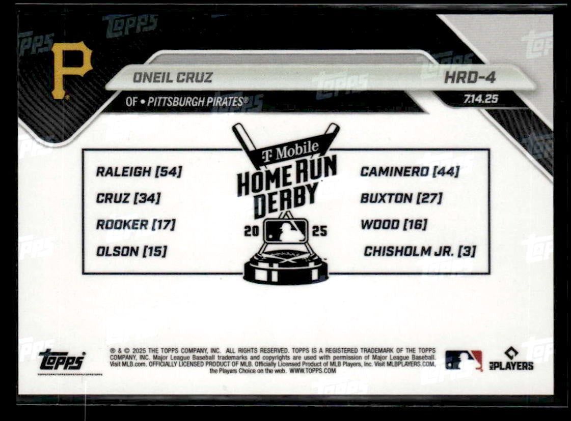 2025 Topps Now Home Run Derby #HRD-4 Oneil Cruz