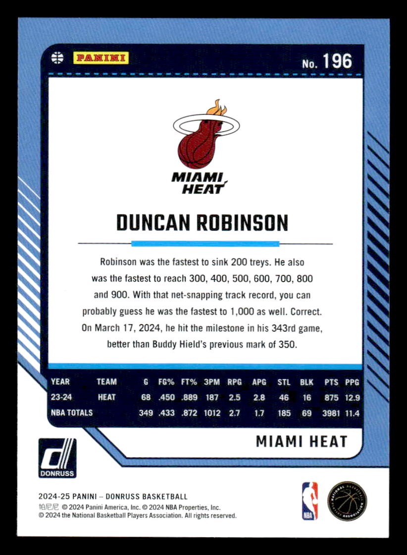2024-25 Donruss #196 Duncan Robinson