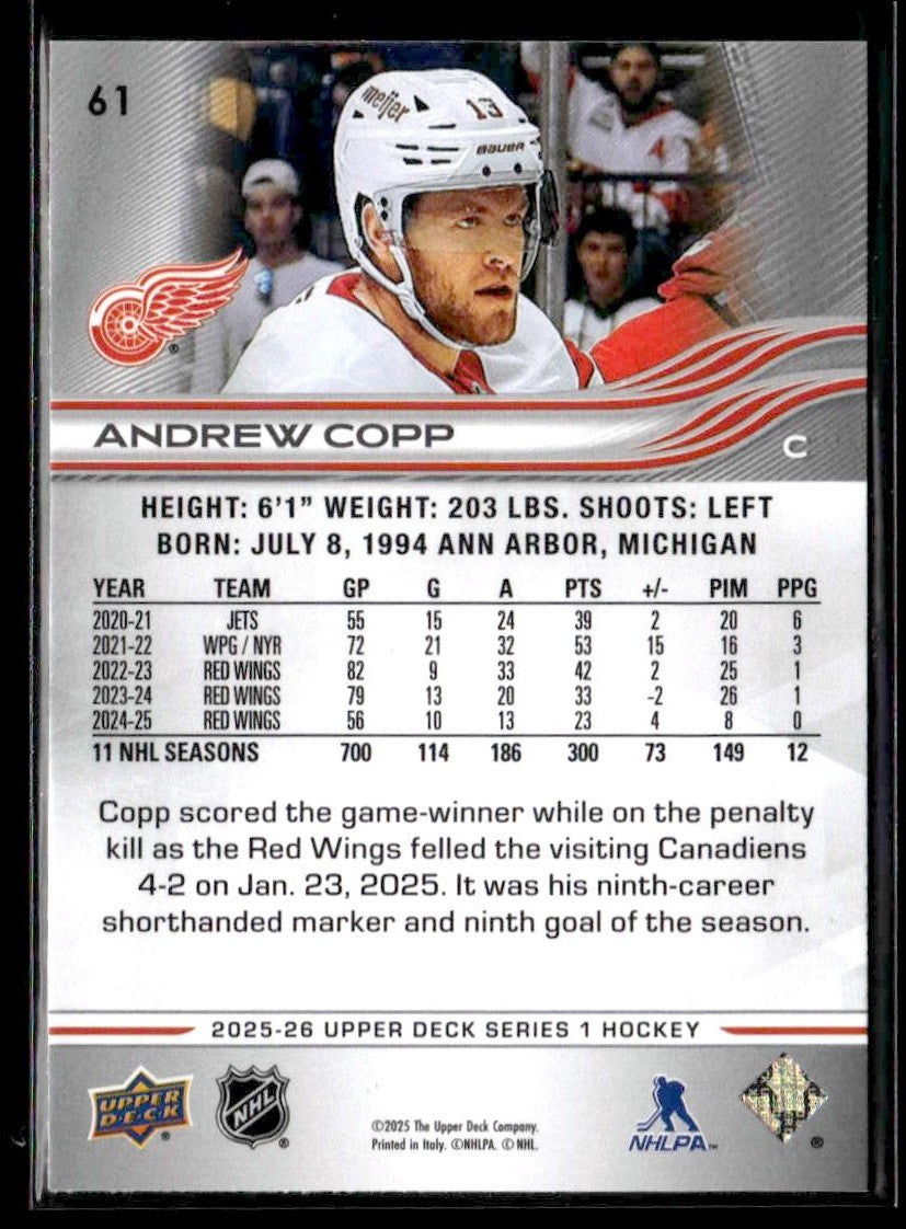 2025-26 Upper Deck #61 Andrew Copp