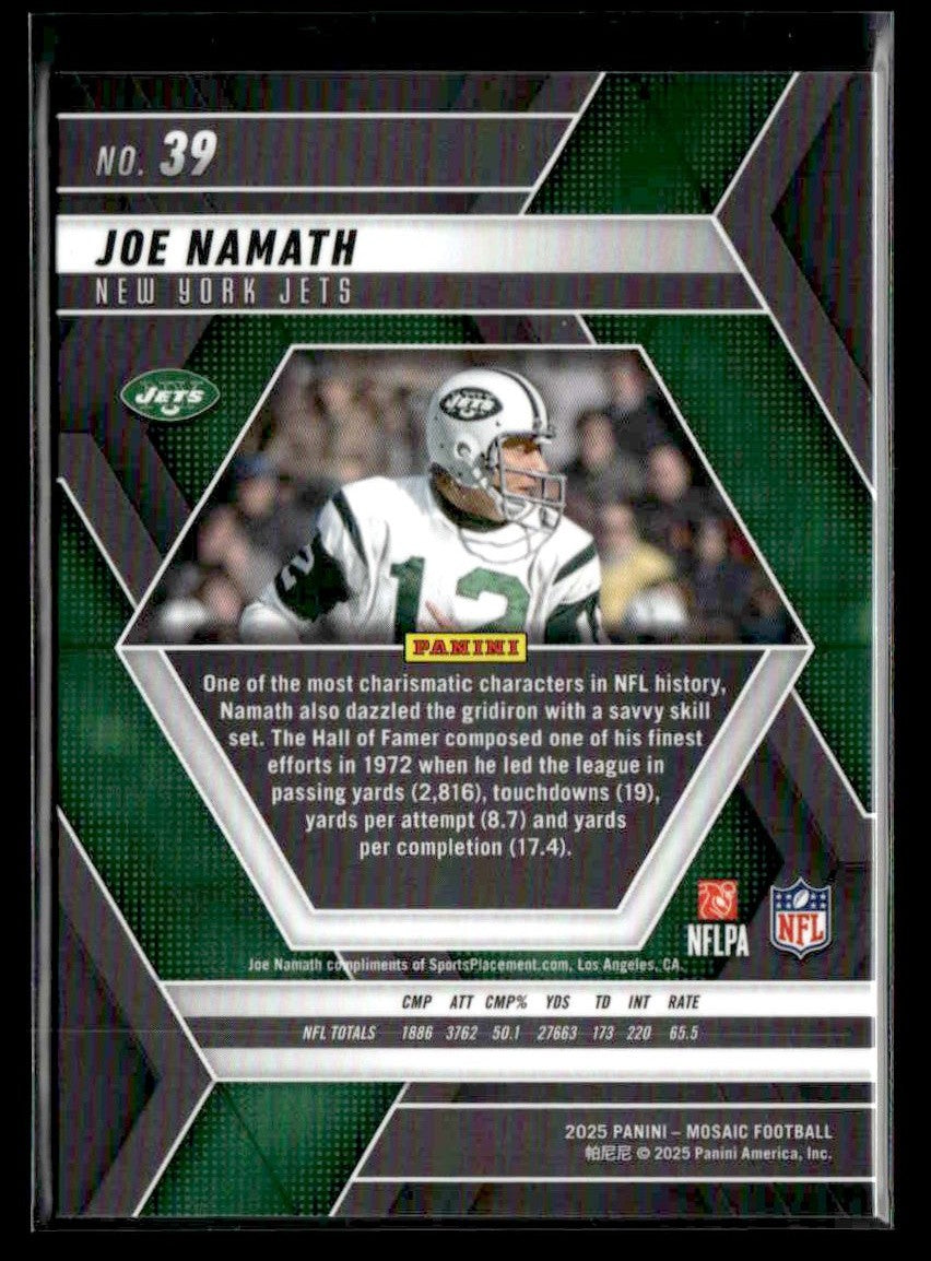 2025 Panini Mosaic #39 Joe Namath