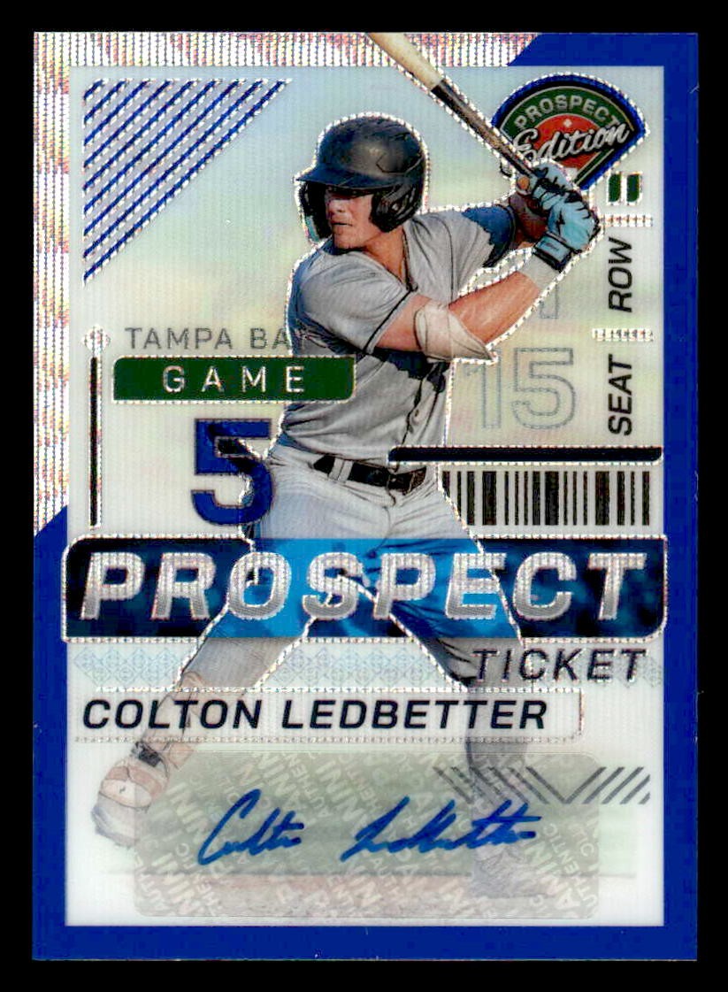 2024 Prospect Edition #134 Colton Ledbetter Blue Wave Signatures Holo #/75